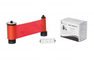IDP R Resin Red Ribbon with Cleaning Roller - 1200 cards/roll