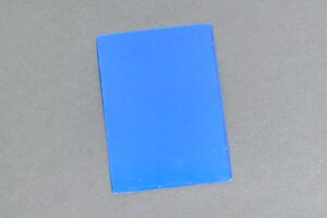 BLUE TRANSLUCENT LAMINATE, DATA/IBM SIZE, 10 MIL (250 MIC) 7/3, 2-PART, LONG SIDE SEAL, 2 21/64 X 3 1/4