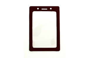 Color-Frame Badge Holder-Black-Vertical-Vinyl-Top Load With Slot and Chain Holes-Insert Size 1/2