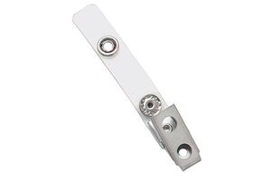 Vinyl Strap Clip-Clear-Vinyl-2-Hole Stainless Steel Clip-2-3/4