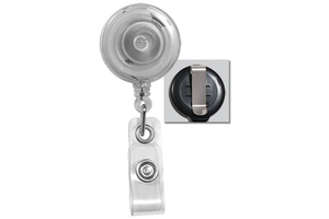 Round Badge Reel-Clear-Round-Translucent-Clear Vinyl Strap 