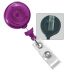 Round Badge Reel-Purple-Round-Translucent-No Twist-Clear Vinyl Strap 