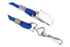 Royal blue woven nylon lanyard w/ 1nickel plated steel swivel hook and 