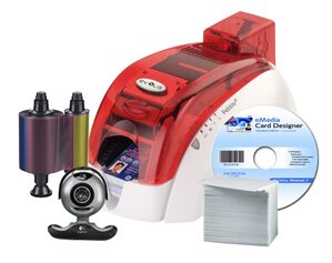 Evolis Pebble 4 Single Sided Fire Red Photo ID System