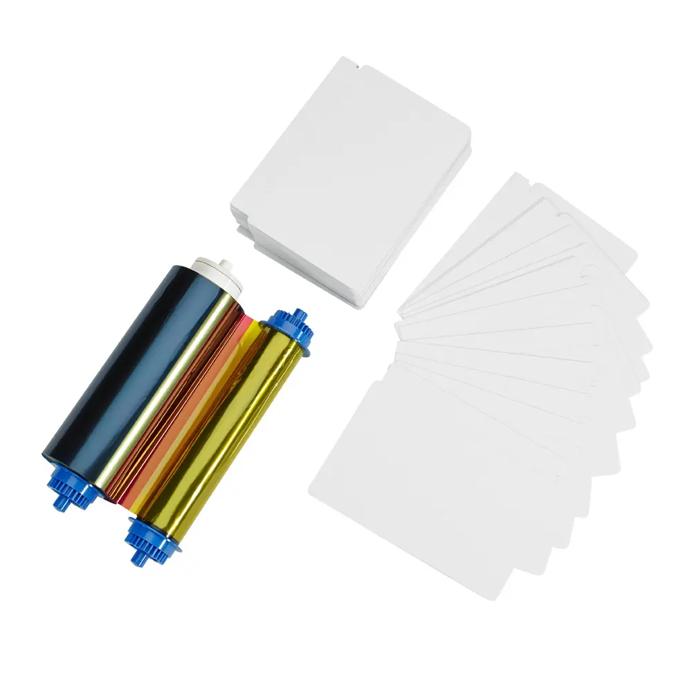 ribbon CD10枚セット Zebra ZC10L 400 PVC Cards (24 Mil) and YMCO Ribbon - 400 images