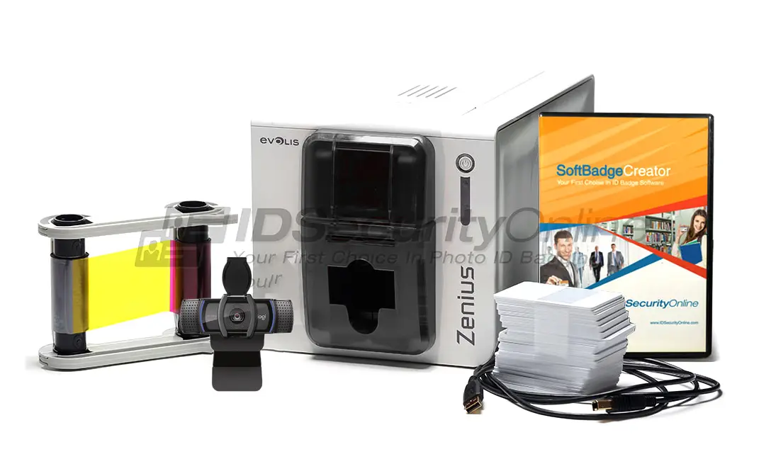 Evolis Zenius Single Sided Photo ID System - Grey Brown