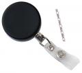 Black /Chrome Heavy-Duty badge Reel with Link Chain Reinforced Vinyl Strap 