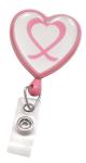 Pink Badge Reel with Domed Awareness Label, Clear Vinyl Strap 