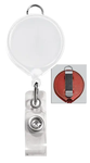 Badge Reel with Clear Vinyl Strap and Belt Clip (Colors: White) Badge Reel with Clear Vinyl Strap and Belt Clip (Colors: White)
