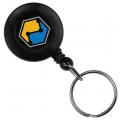 Round Badge Reel With Key Ring And Slide Clip 