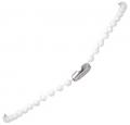 White 30" Plastic Bead Chain with Metal Connector 