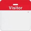 1-Day Expiring Badge Front (Handwritten) and Slotted Expiring Badge Back with Printed Red "VISITOR" bar Kit