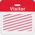 1-Day Expiring Badge Front (Handwritten) and Slotted Expiring Badge Back with Printed Red "VISITOR" bar Kit