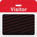 1-Day Expiring Badge Front (Handwritten) and Slotted Expiring Badge Back with Printed Red "VISITOR" bar Kit