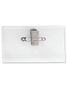 Clear Rigid Vinyl Horizontal Name Tag Holder with Pin/Clip Combo