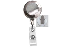 Badge Reel with Clear Vinyl Strap & Spring Clip 