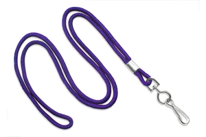 Round 1/8" (3 mm) Round Lanyard with Nickel Plated Steel Swivel Hook