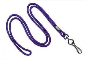Round 1/8" (3 mm) Lanyard with Black-Oxidized Swivel Hook