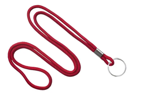 Round 1/8" (3 mm) Lanyard with Nickel Plated Steel Split Ring