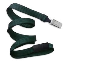 3/8" (10 mm)  Breakaway Lanyard with Nickel-Plated Steel Bulldog Clip