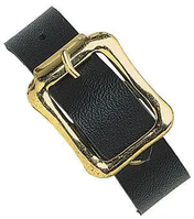 Black/Brown Luggage Strap with Brass-Plated Steel Buckle