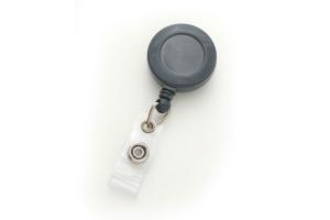 Dark Gray Round Badge Id Reel With Strap And Slide Clip