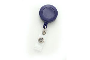 Royal Blue Round Badge Id Reel With Strap And Slide Clip
