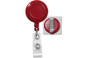 Red Round Badge Id Reel With Strap And Slide Clip