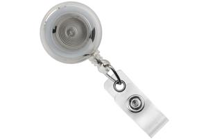 Translucent Clear  Round Badge Reel With Strap And Slide Clip