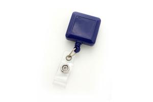 Royal Blue Square Badge Reel With Strap And Slide Clip