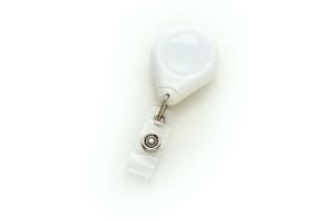 White Premium Badge Reel With Strap And Slide Clip