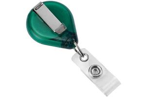 Translucent Green Premium Badge Reel With Strap And Slide Clip