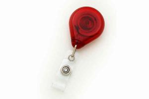 Translucent Red Premium Badge Reel With Strap And Slide Clip