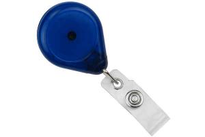 Translucent Royal Blue Premium Badge Reel With Strap And Swivel Clip