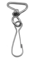 Lanyard Component, 1 7/16" (365mm) Nickel Plated Steel Lanyard Hook with Swivel Attachment And Textured Thumb Grip