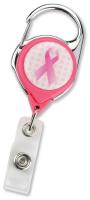 Pink Awareness Carabiner Badge Reel