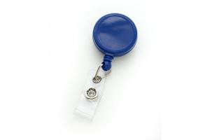 Royal Blue Round Max Label Reel With Strap And Slide Clip