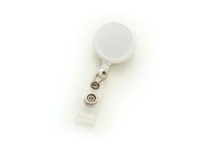 White Round Max Label Reel With Strap Swivel Clip