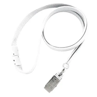 3/8" Breakaway Lanyard with Bulldog Clip (Colors: White)