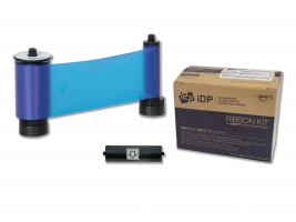 IDP B Resin blue ribbon with the disposable cleaning roller - 1200 cards/roll