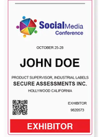 Event Badge Inkjet Tag 3 Mirrored Holes, 1 Timing Mark, Perfed.