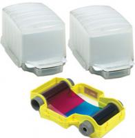 2 Qty ready-to-fill 50-card capacity dispensers for loading technology cards plus 100 shot PF2 cassette YMCKO