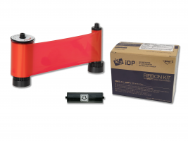 IDP R Resin red ribbon with the disposable cleaning roller - 1200 cards/roll
