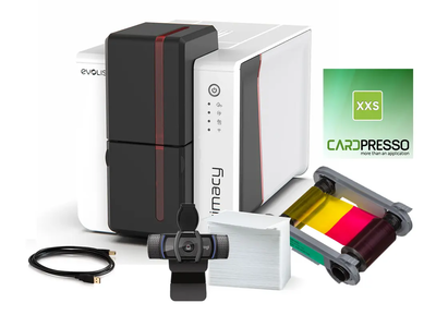 Evolis Primacy Dual-Side Card Printer - USB/Ethernet With 100 Black Cards