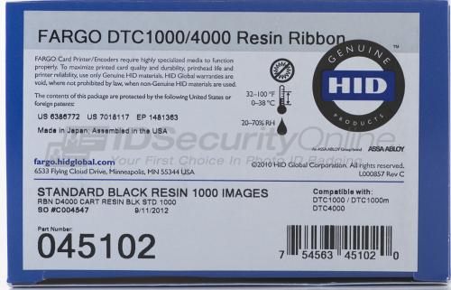 Fargo Standard Black Monochrome Ribbon - 1000 Prints