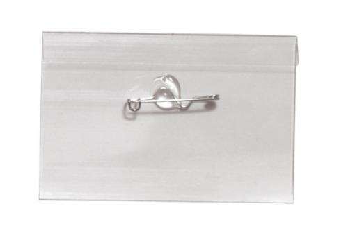Name Tag Holder with Nickel Plated Steel Pin - 2-1/4" X 3-1/2"