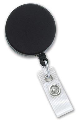 Black /Chrome Heavy-Duty badge Reel with Nylon Cord Reinforced Vinyl Strap 