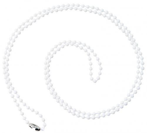 White Plastic Beaded Neck Chain, Length 30" (762mm), Bead Size 25mm