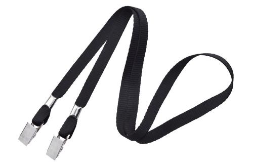 3/8" Open Ended Lanyard with Bulldog Clips
