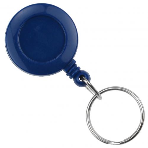 Round Badge Reel With Key Ring And Slide Clip 